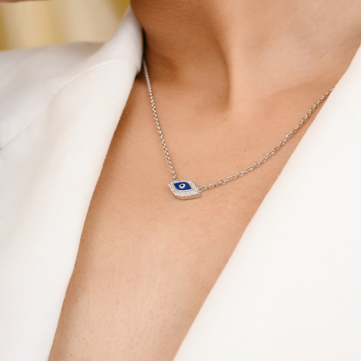 Evil Eye Silver Pendant Necklace