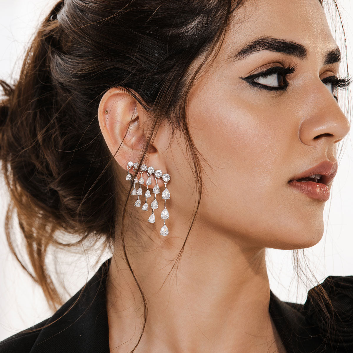 Meteor Diamond Shower Climber Earrings