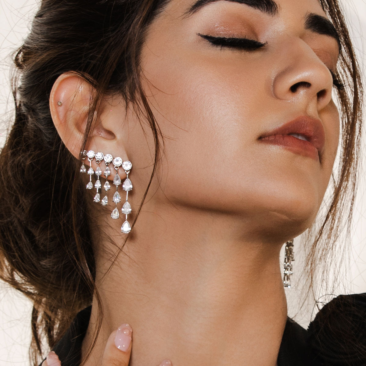 Meteor Diamond Shower Climber Earrings