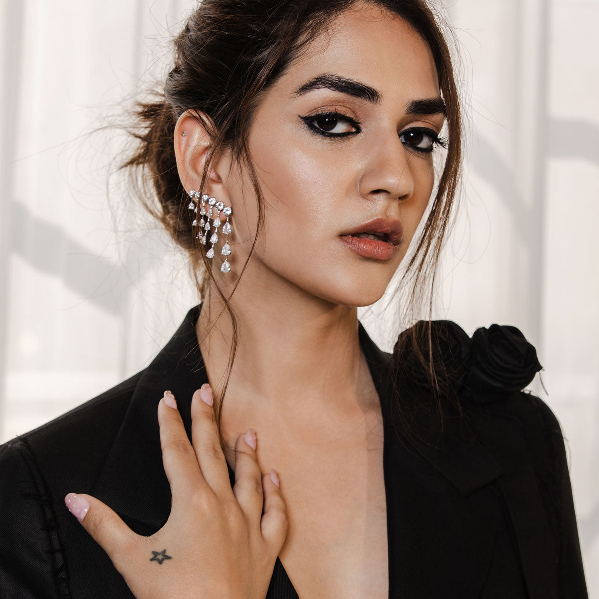 Meteor Diamond Shower Climber Earrings