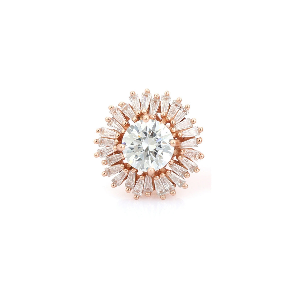 Gorgeous Floral CZ Diamond Earrings with Dazzling Crystals