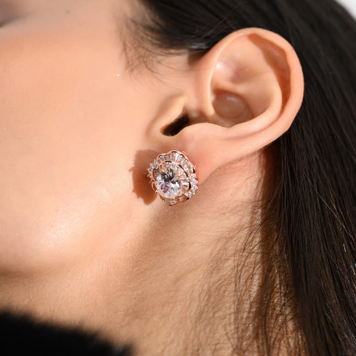 Cushion Cut Sparkling CZ Diamond Silver Earrings for Women