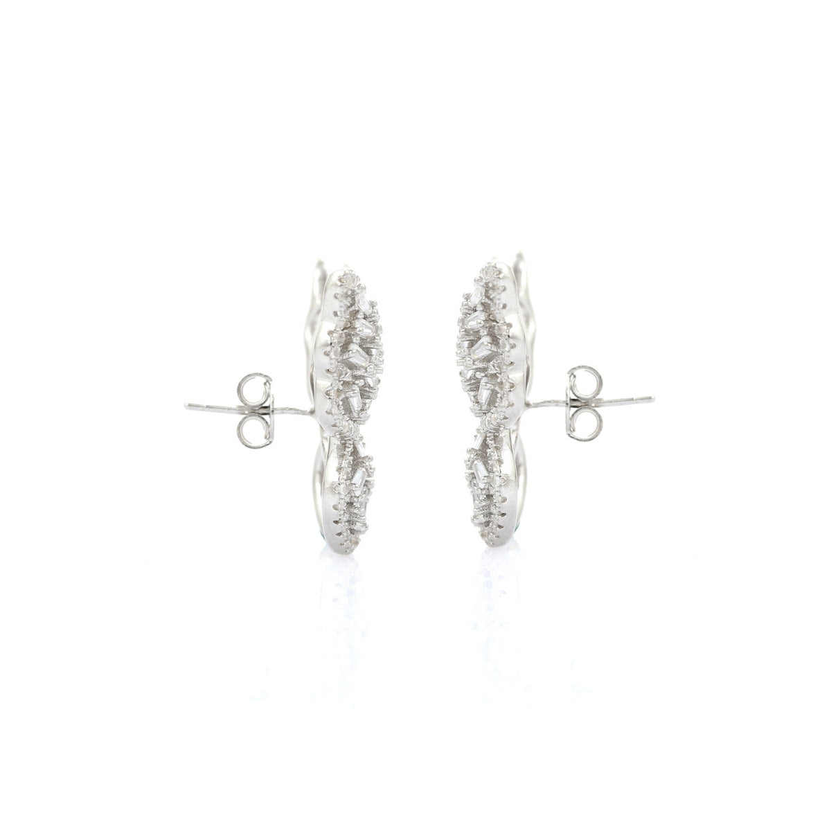 Silver Butterfly Earrings with Sparkling CZ Diamonds