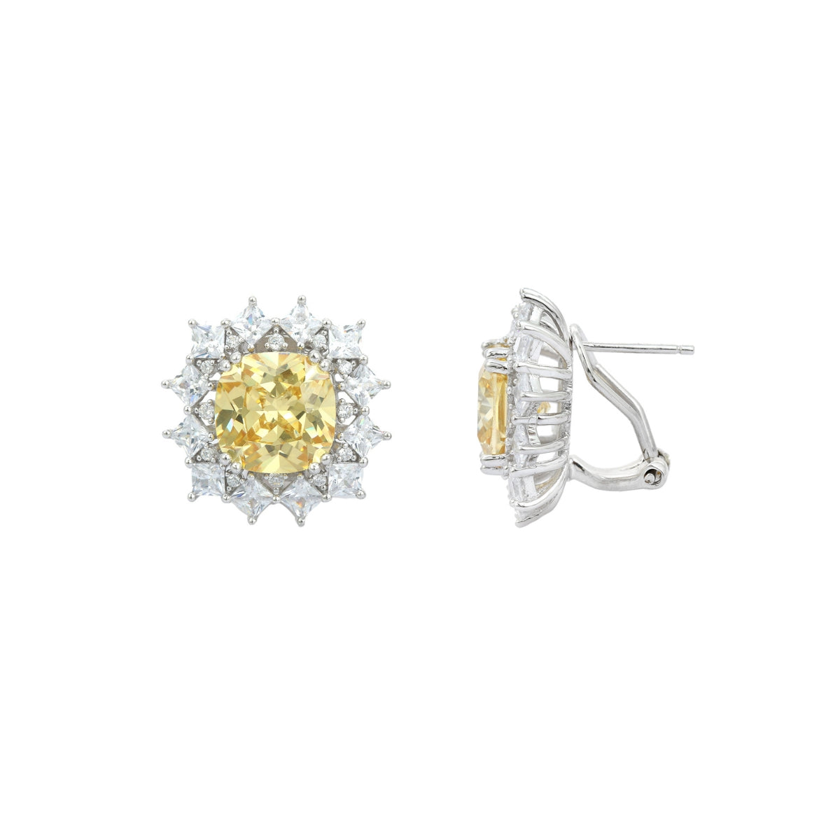 Snowflake Yellow Diamond Earrings