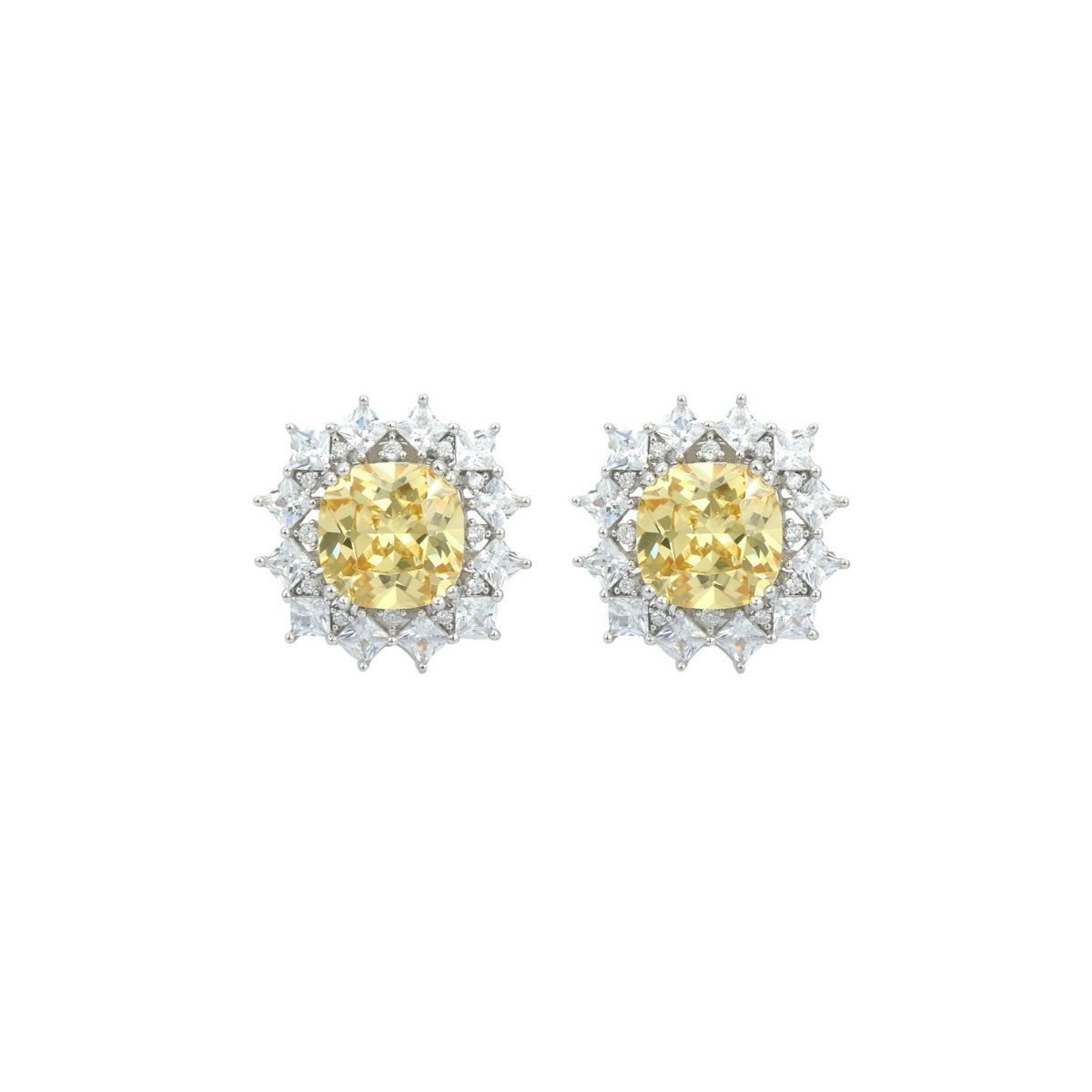 Snowflake Yellow Diamond Earrings