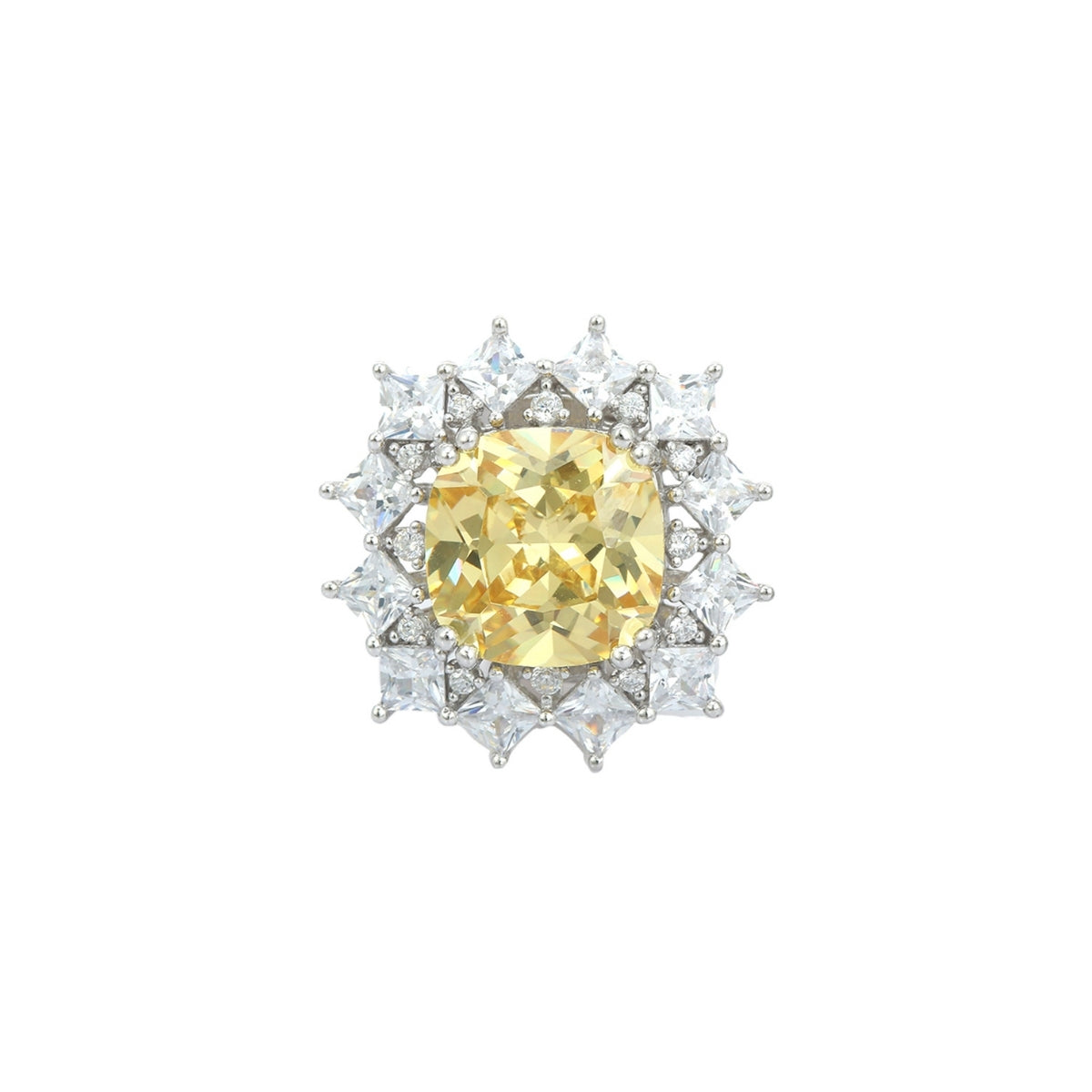 Snowflake Yellow Diamond Earrings