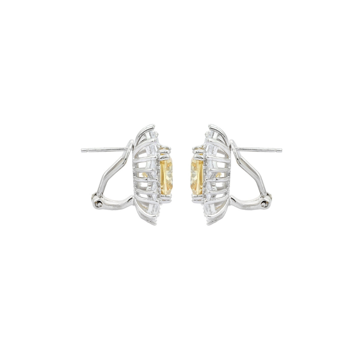 Snowflake Yellow Diamond Earrings