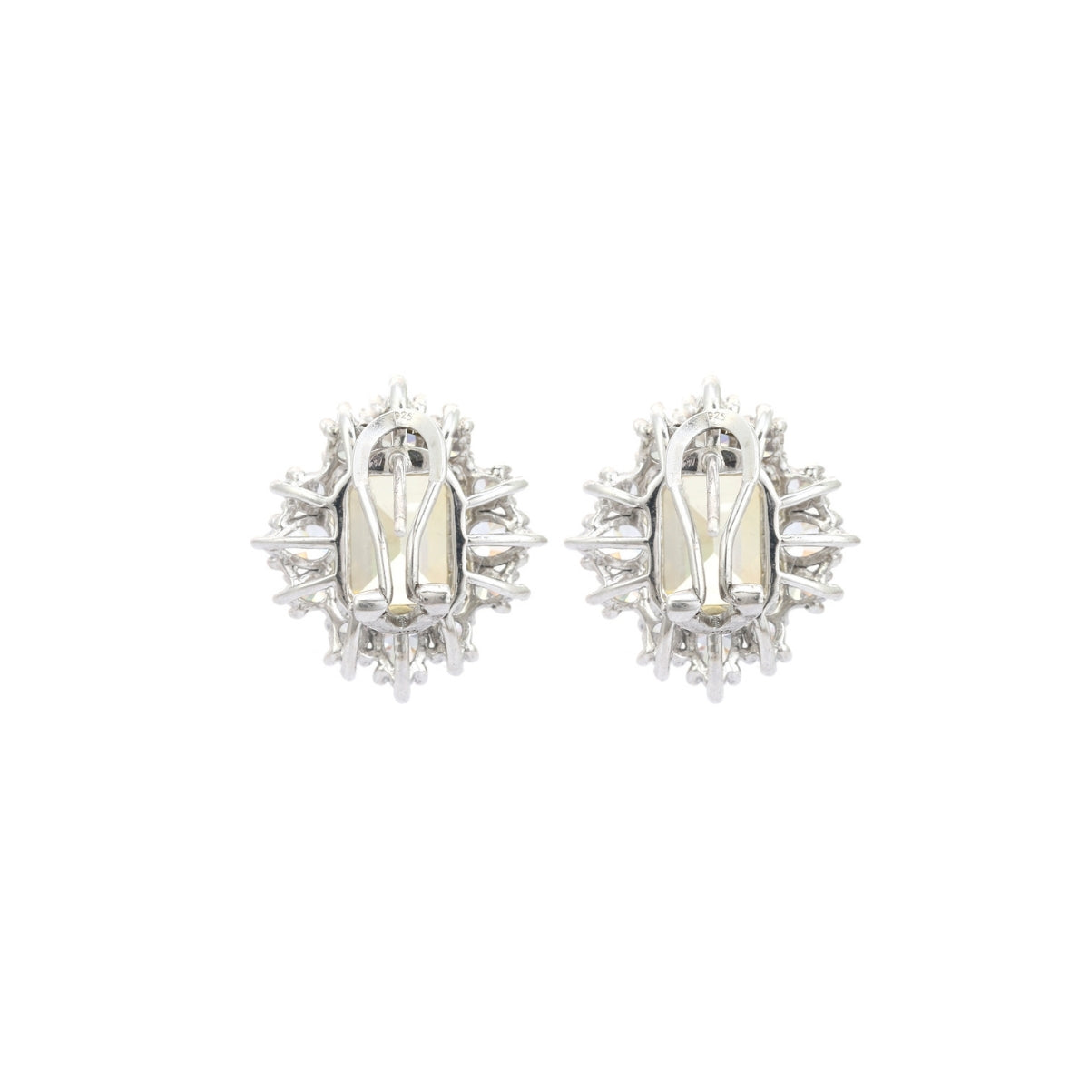 Yellow Diamond Spike Earrings with Sparkling CZ Crystals