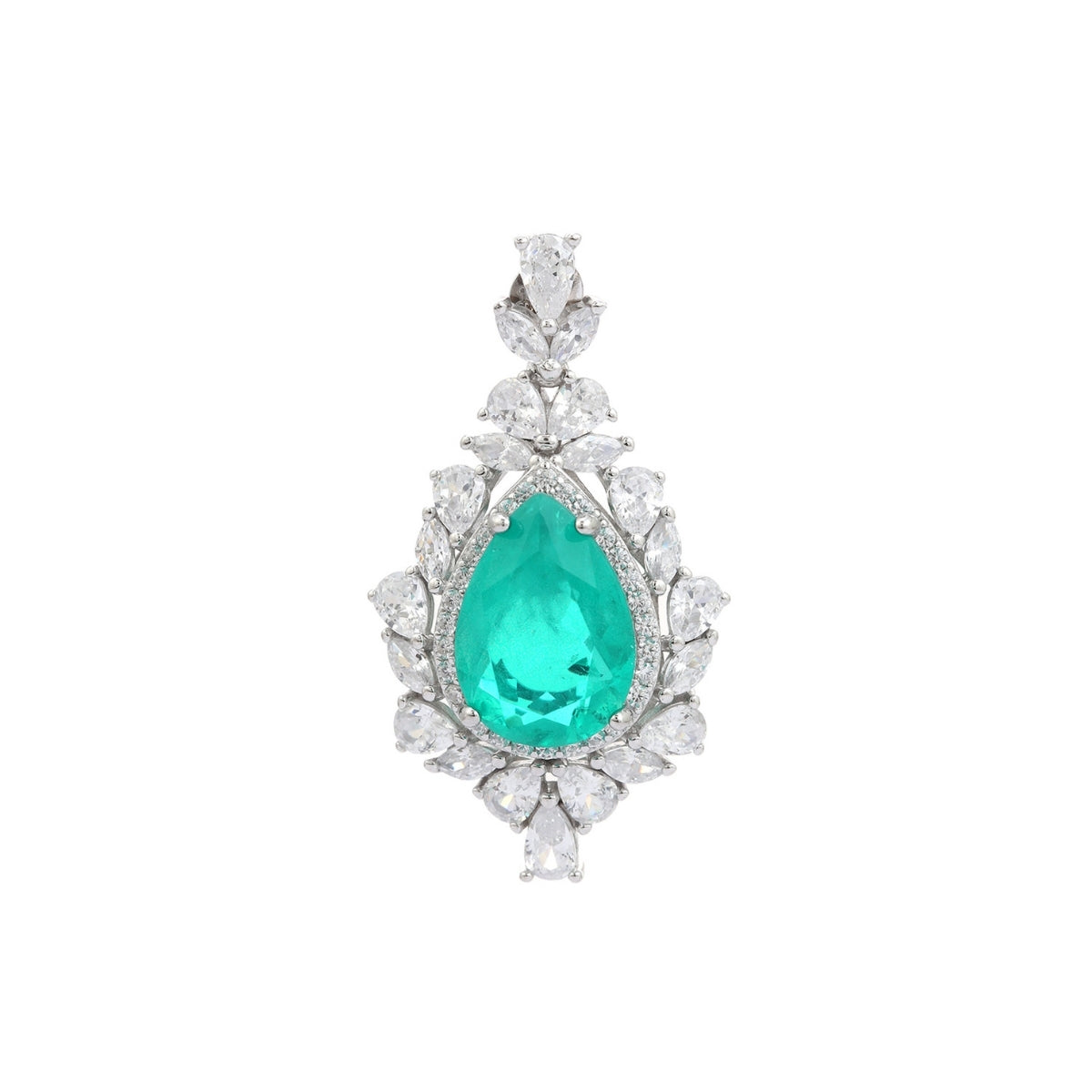 Bright Emerald Green CZ Diamond Drop Earrings for Women