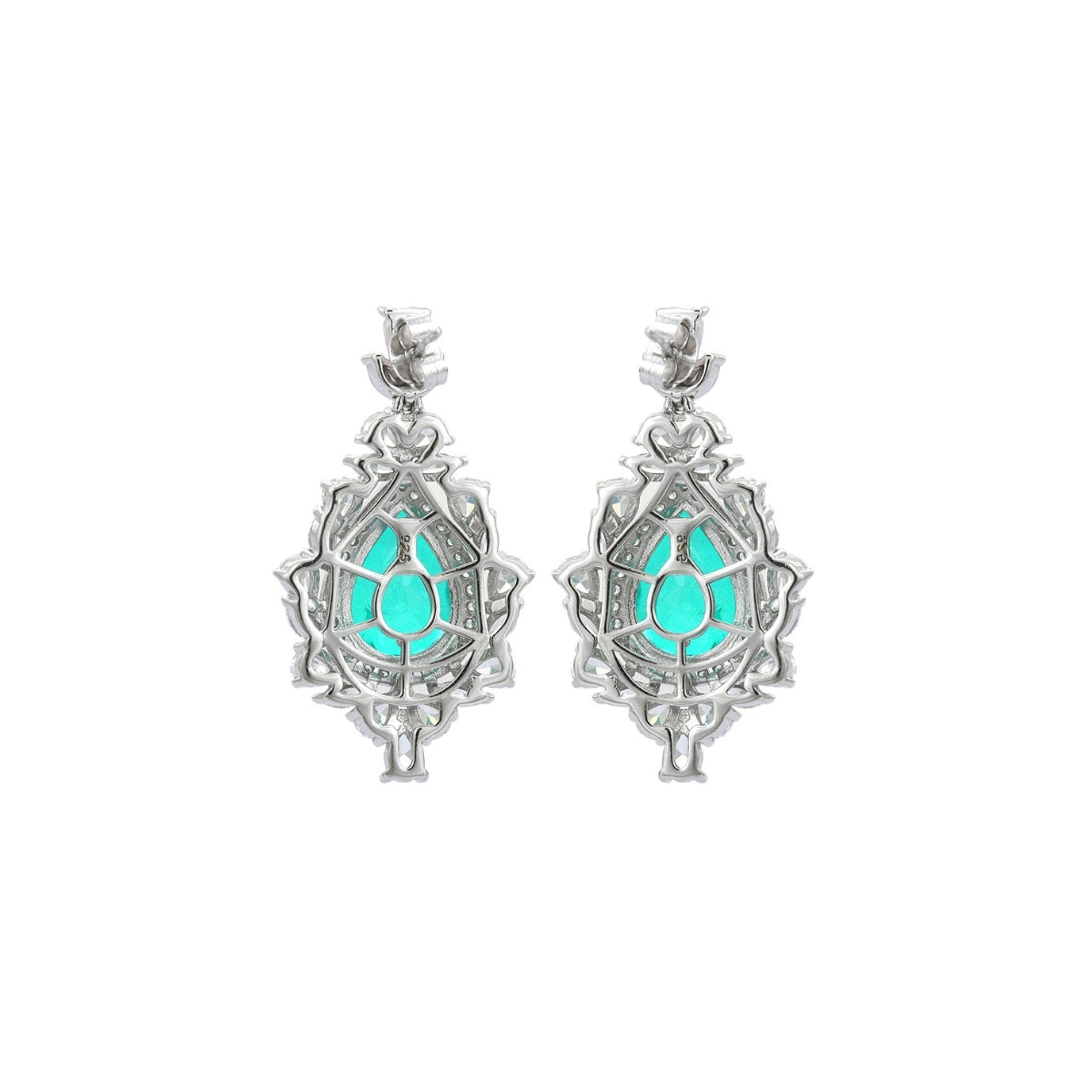 Bright Emerald Green CZ Diamond Drop Earrings for Women