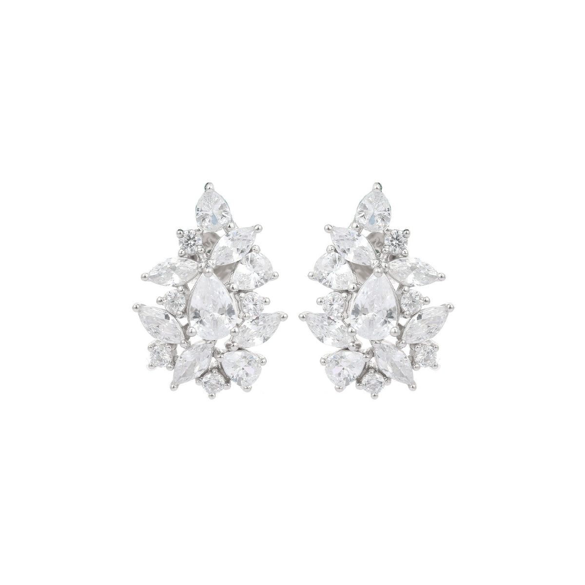 Marquise Cut CZ Diamond Stud Earrings in 925 Silver