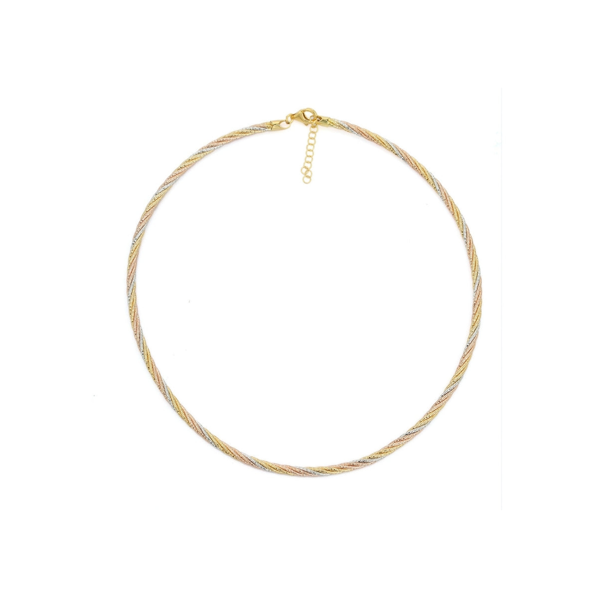 925 Silver Rope Pattern Choker Necklace