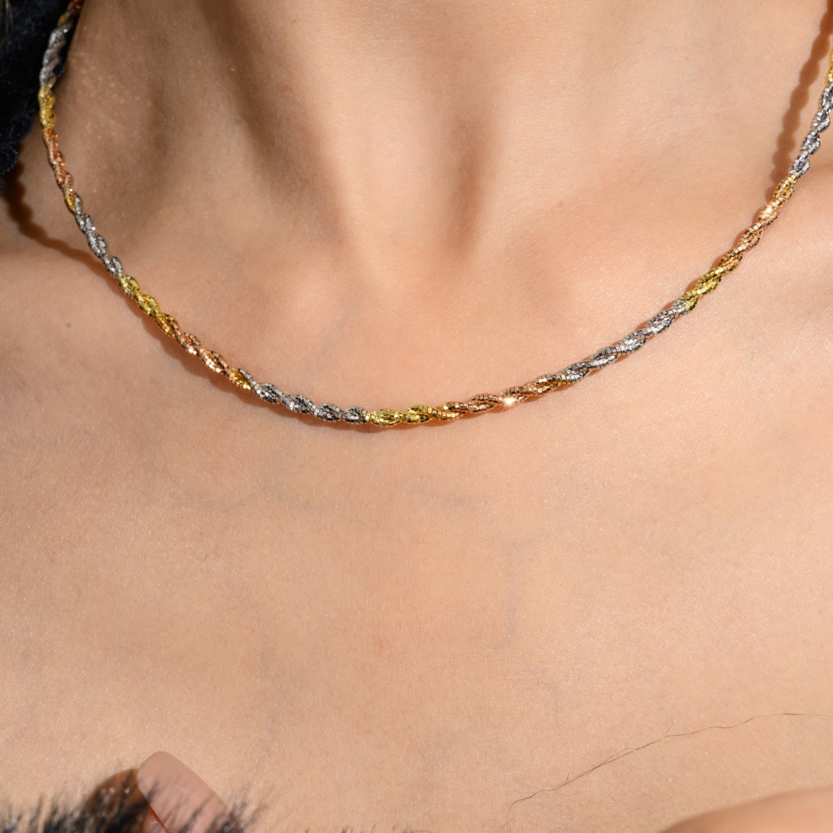 925 Silver Twisted Rope Choker Necklace