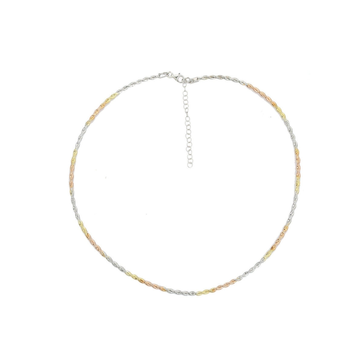 925 Silver Twisted Rope Choker Necklace