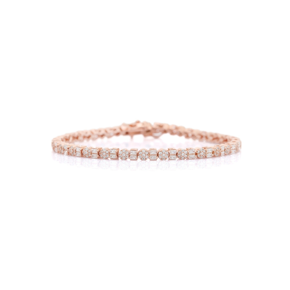 Rose Gold CZ Diamond Tennis Bracelet for Women