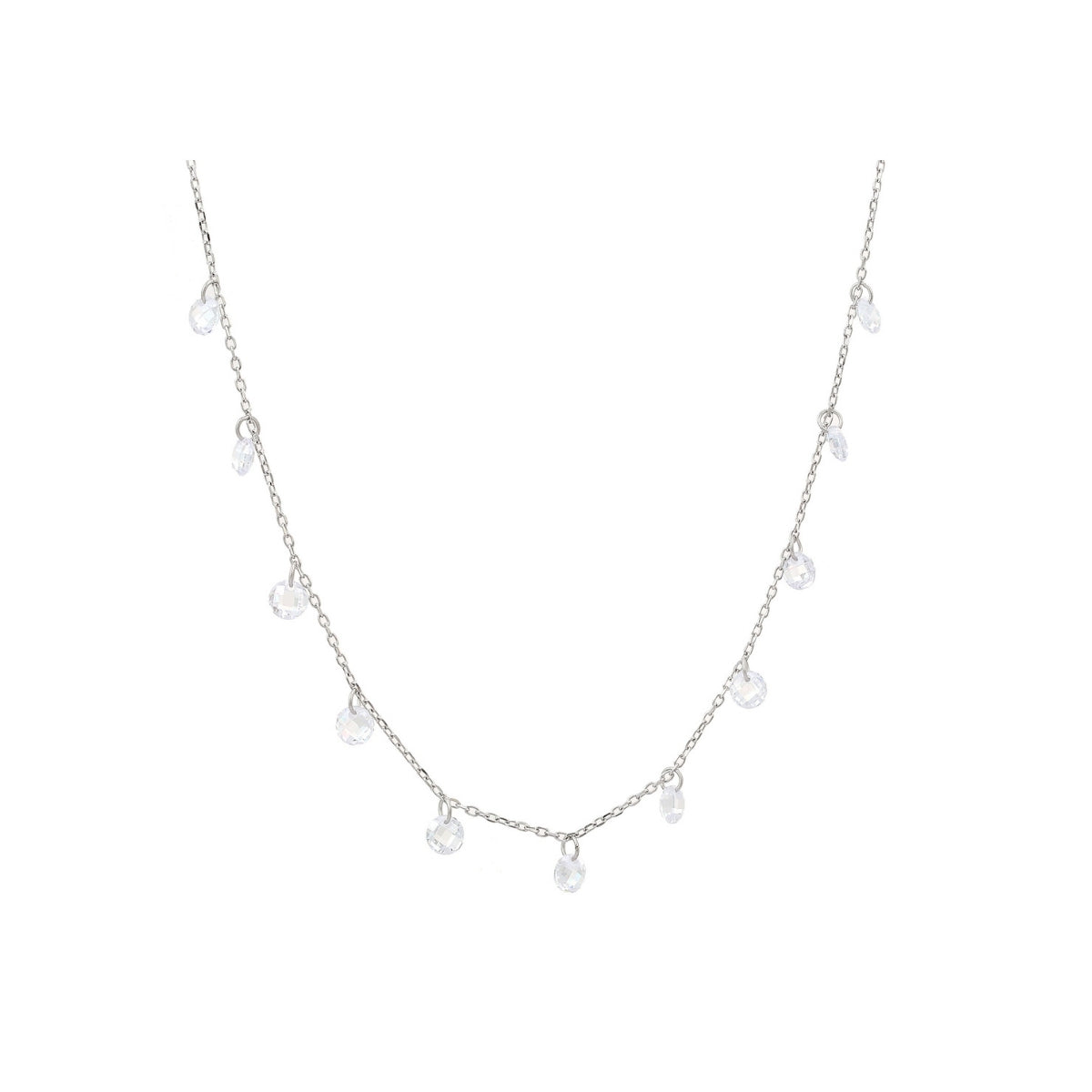 925 Silver CZ Diamond Charm Necklace