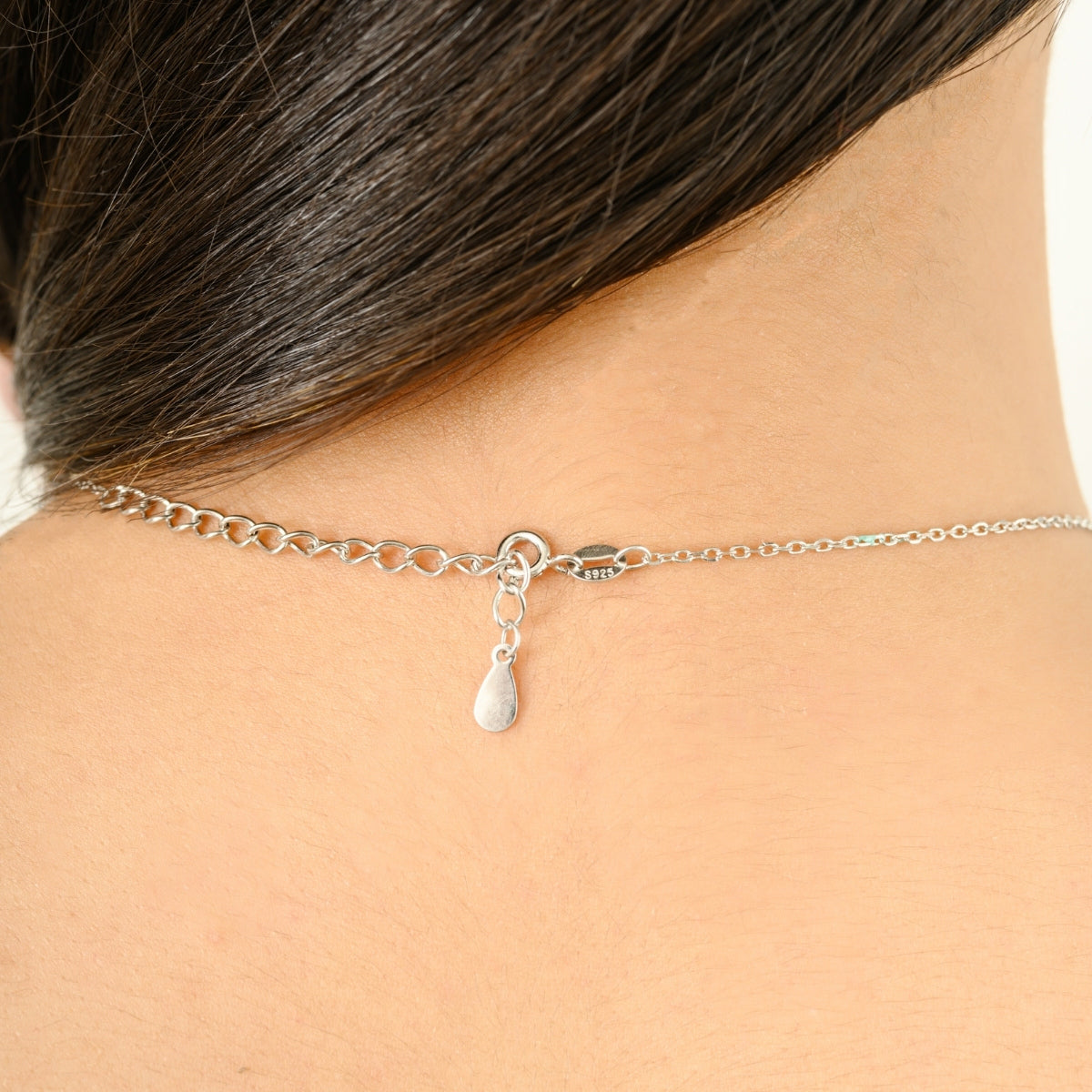 925 Silver CZ Diamond Charm Necklace