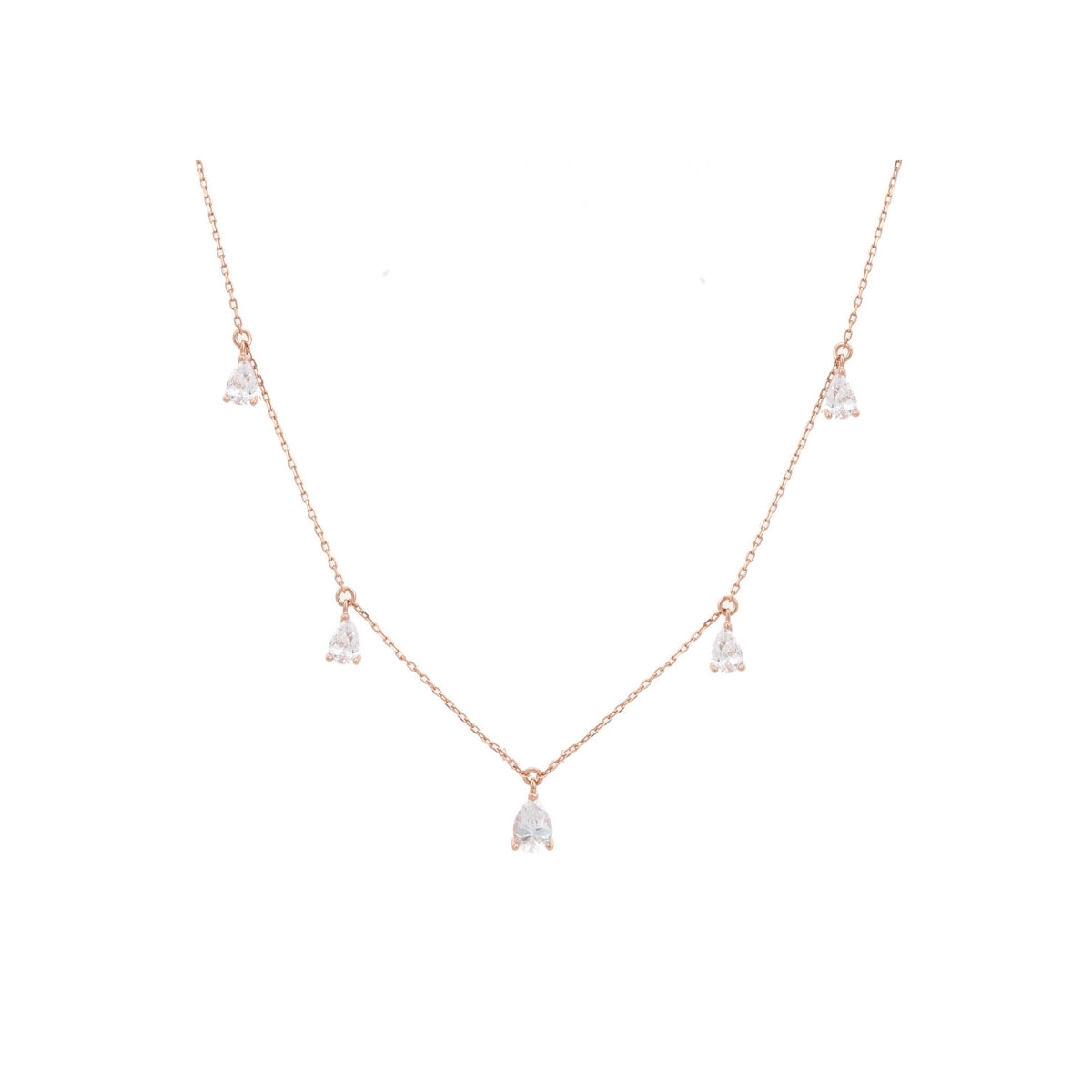 925 Silver Cz Diamond Charms Queen Necklace