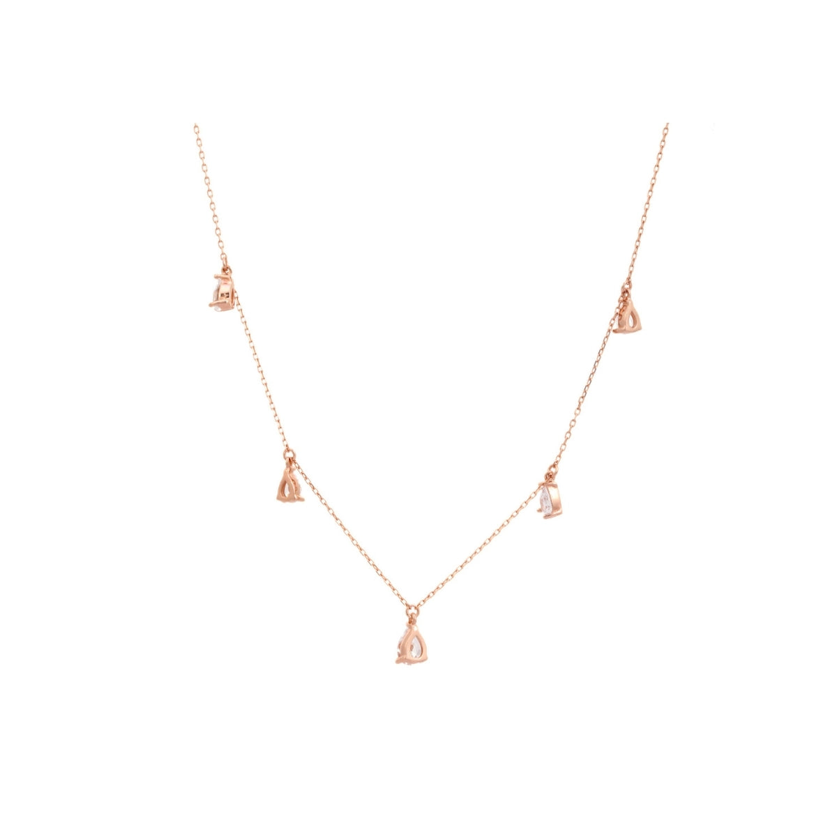 925 Silver Cz Diamond Charms Queen Necklace