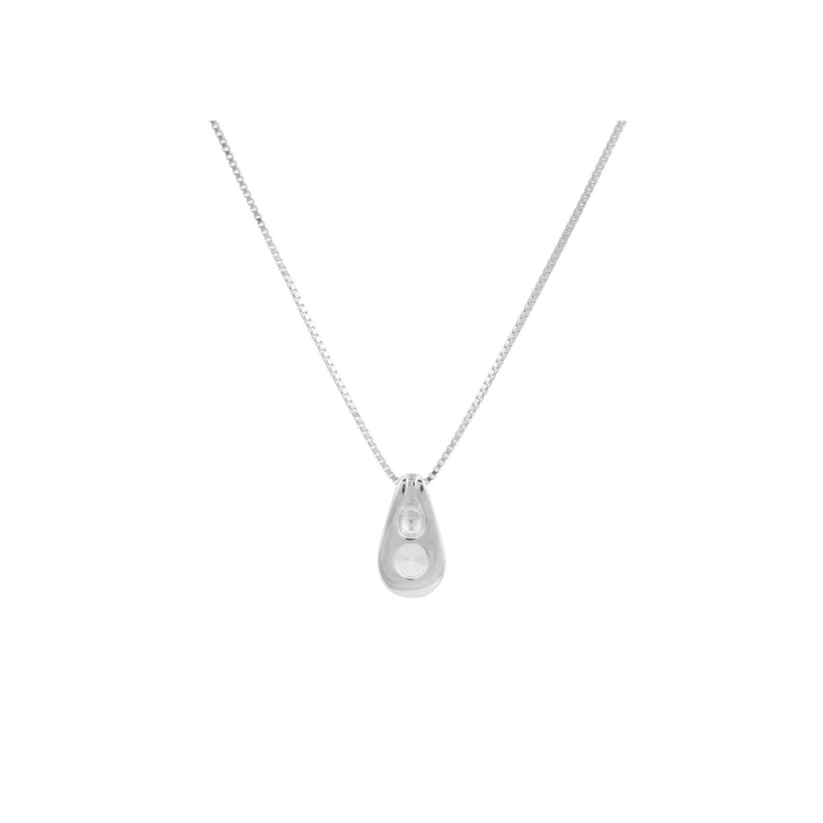 Solitaire CZ Diamond Teardrop Pendant Necklace for Women