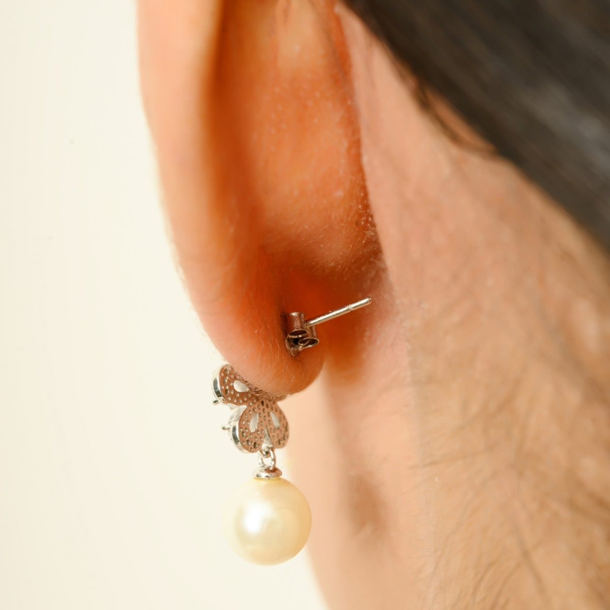 925 Silver Pearl Drop Pendant Necklace with earrings