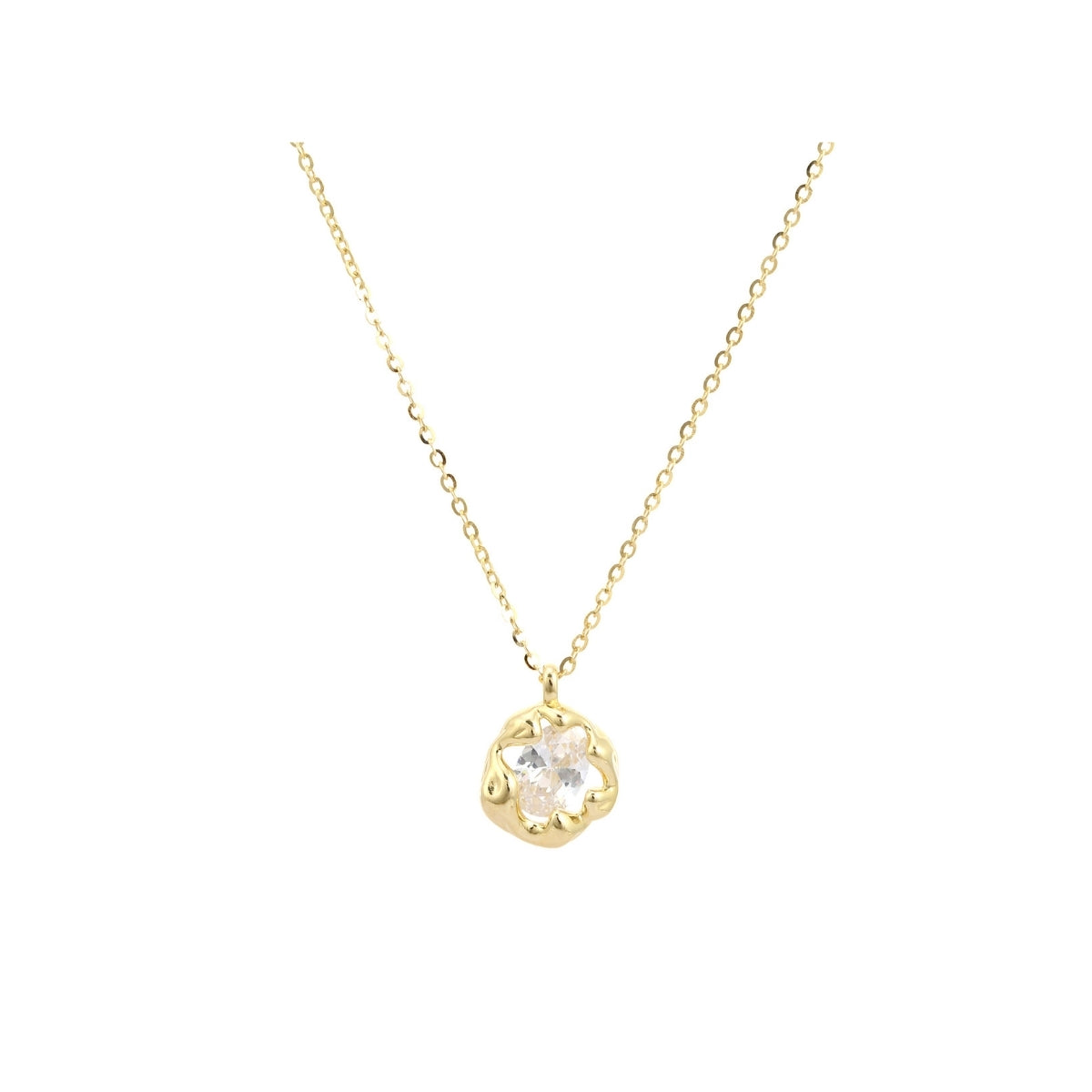 925 Silver CZ Diamond Drop Necklaces in Yellow and White Gold Finish