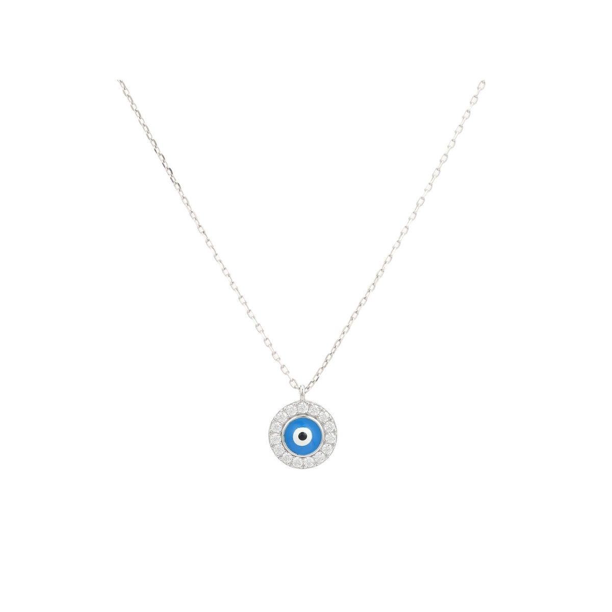Blue Evil Eye Necklace - 925 Silver Charm for Luck and Protection