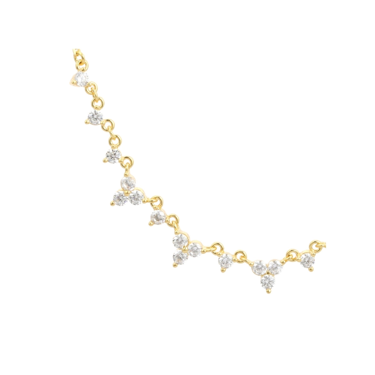 Elegant Yellow and White Gold Cz Diamond Cluster Necklace for Women