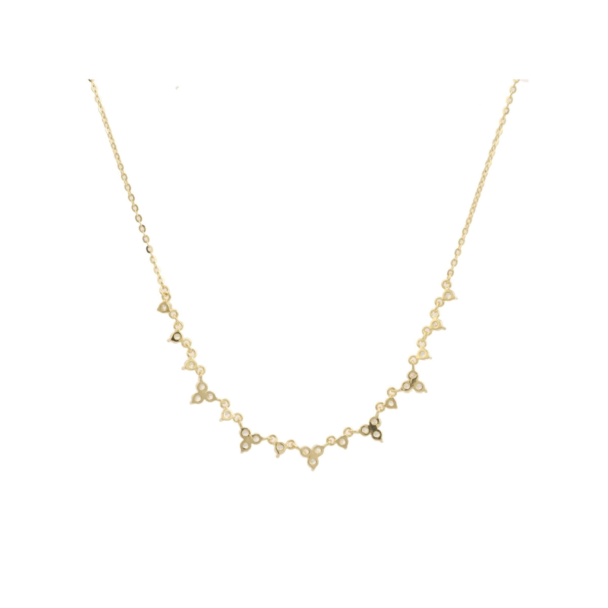Elegant Yellow and White Gold Cz Diamond Cluster Necklace for Women