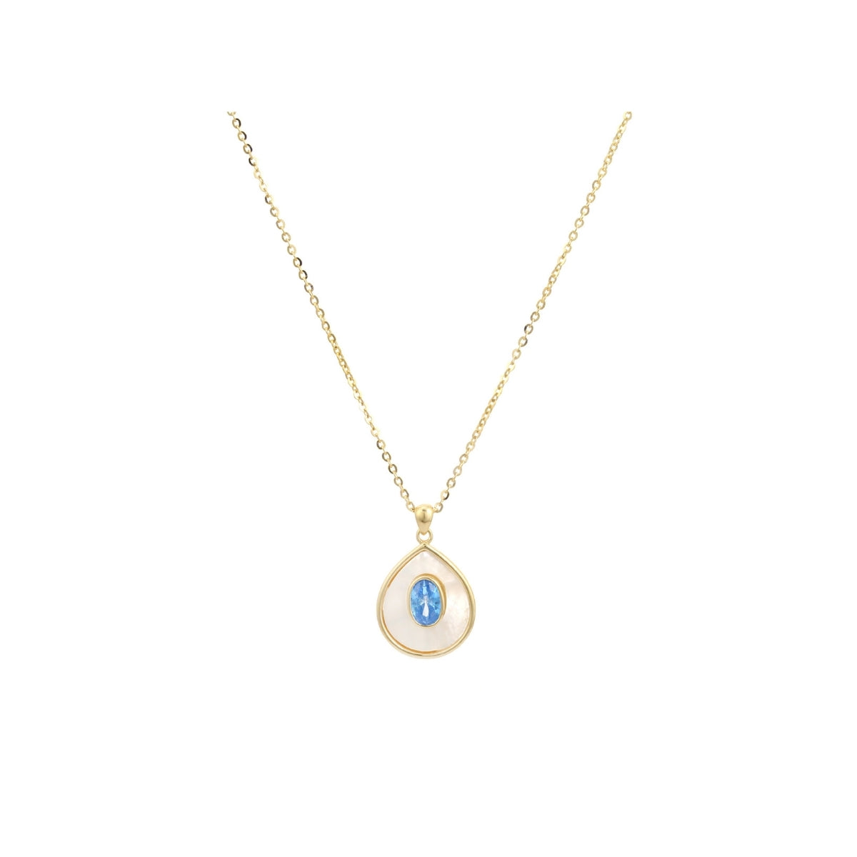 Yellow Gold Pear Drop Necklace for Women