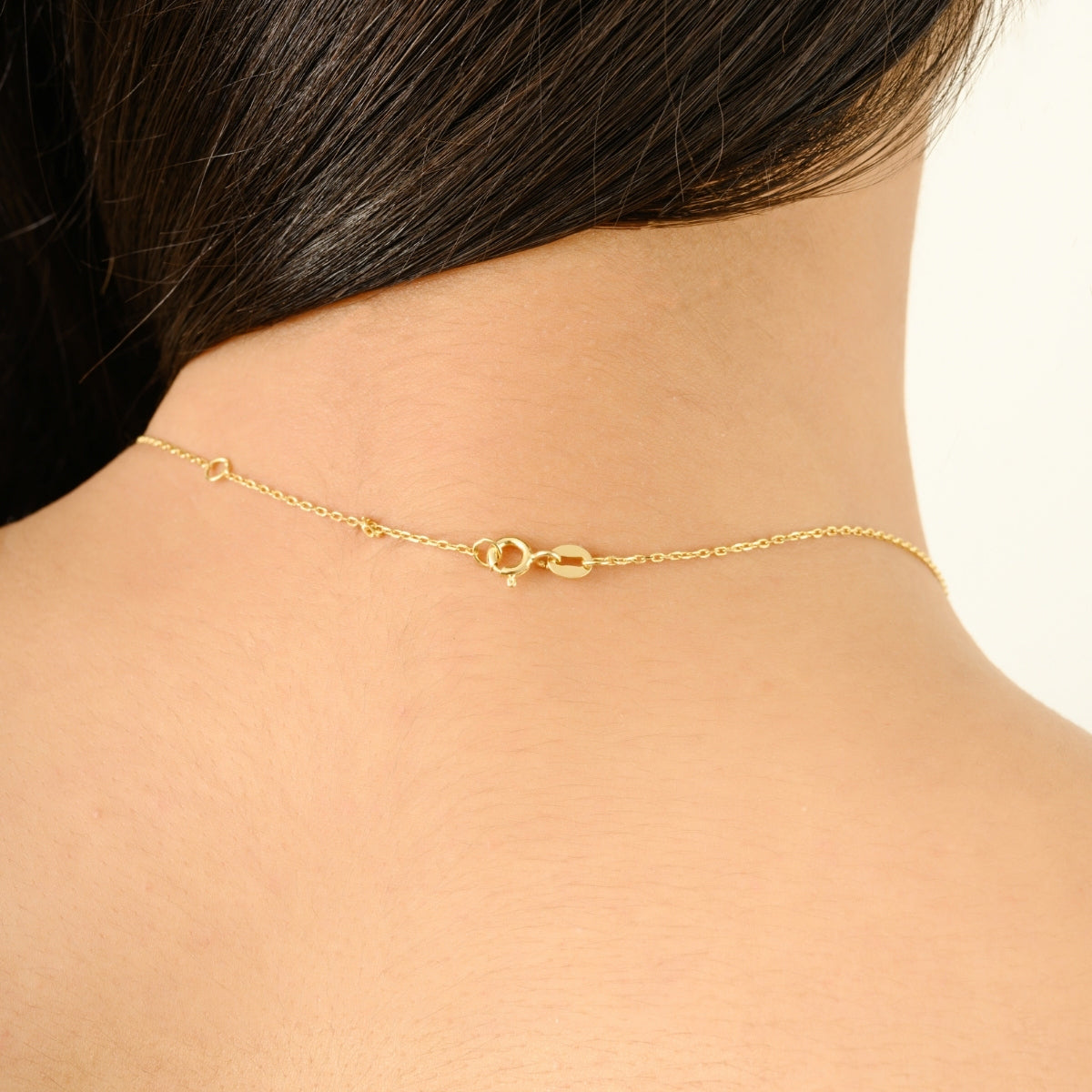 Yellow Gold Moon Pendant Necklace with White Pearl Charm