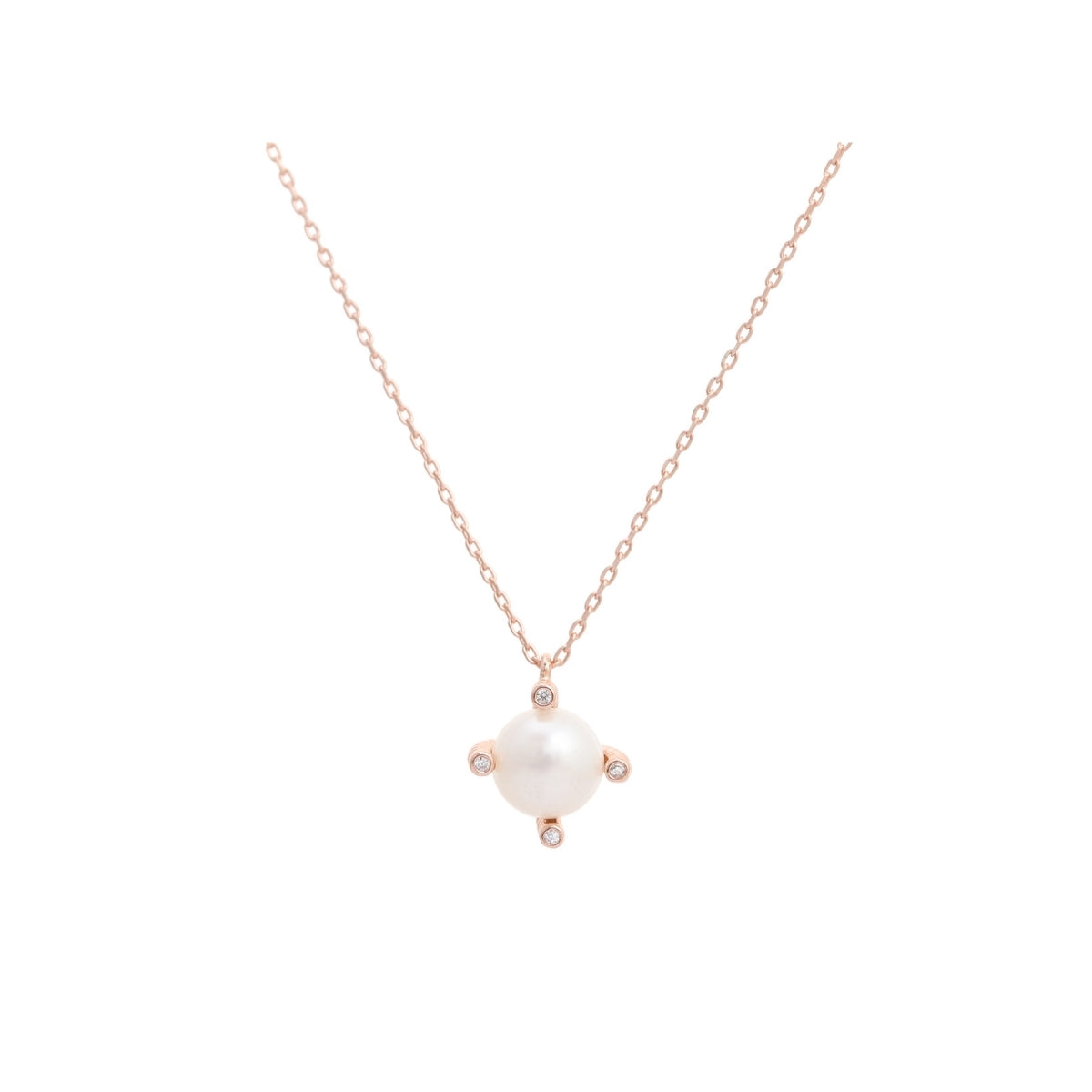 Dainty Rose Gold Pearl Necklace