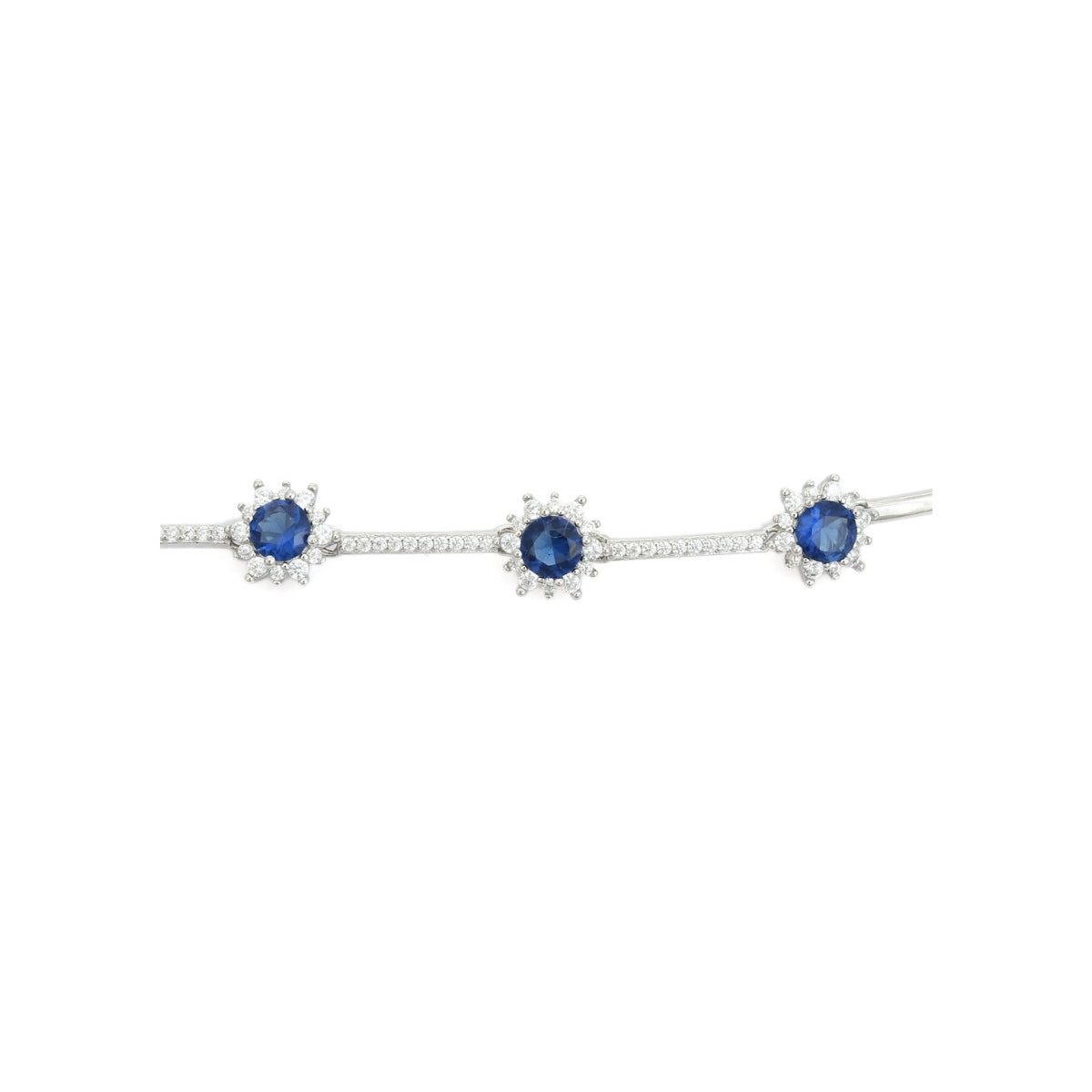 Colorful CZ Diamond Flower Tennis Bracelets for Women in Red, Blue, and Green