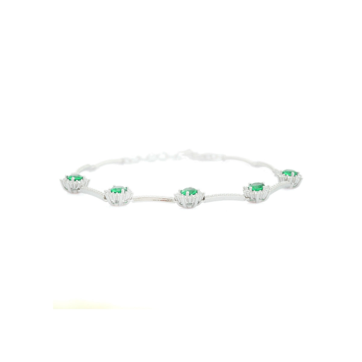 Colorful CZ Diamond Flower Tennis Bracelets for Women in Red, Blue, and Green