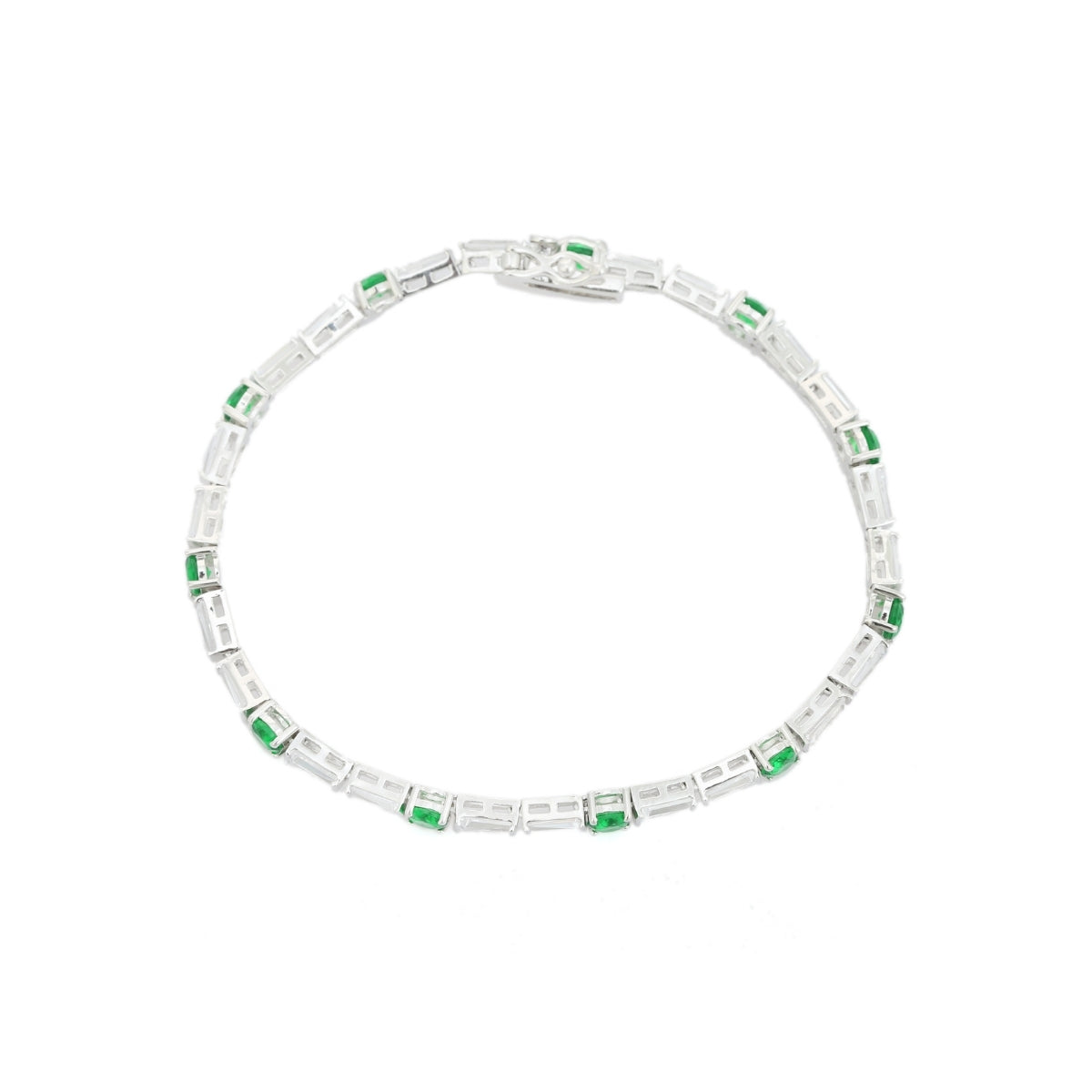 925 Silver Tennis Bracelets for Women - Green, Red, and Blue CZ Diamonds