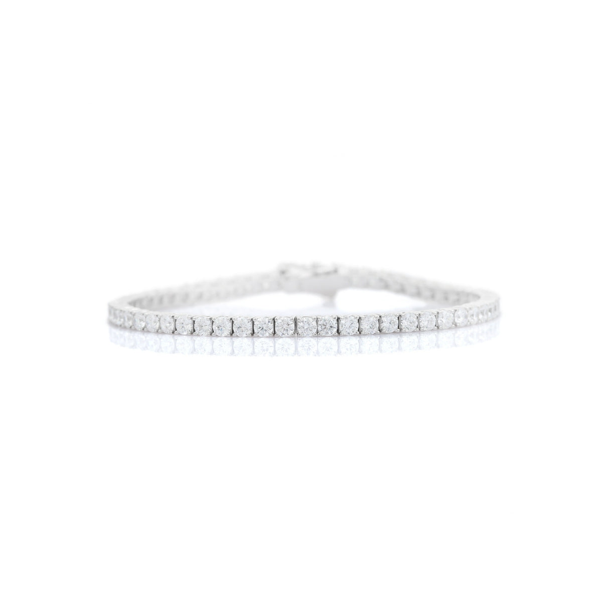 925 Silver Solitaire CZ Diamond Tennis Bracelet for Women
