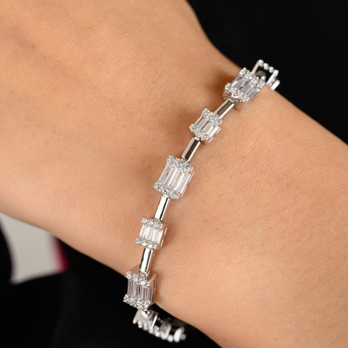 Tennis Bracelet for Women - Sparkling Baguette Cut CZ Diamonds
