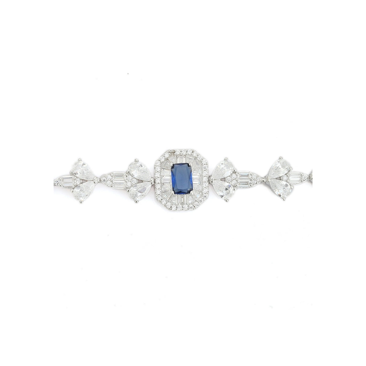 925 Silver Tennis Bracelets for Women - Emerald Cut Blue, Red, and Green CZ Diamonds