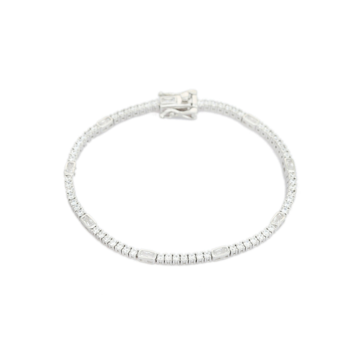 Dainty Tennis Bracelet with Delicate CZ Diamonds in Prong Settings