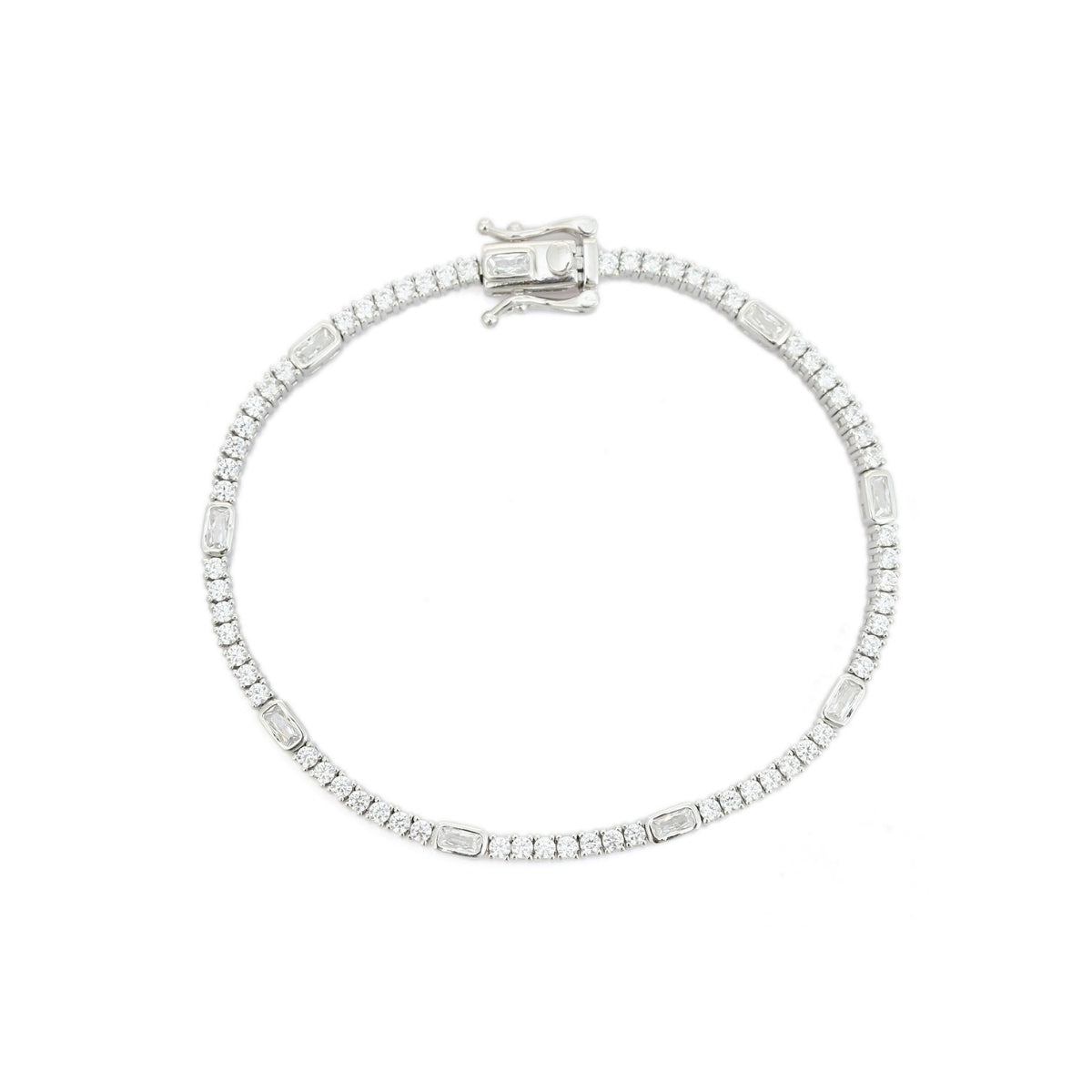 Dainty Tennis Bracelet with Delicate CZ Diamonds in Prong Settings