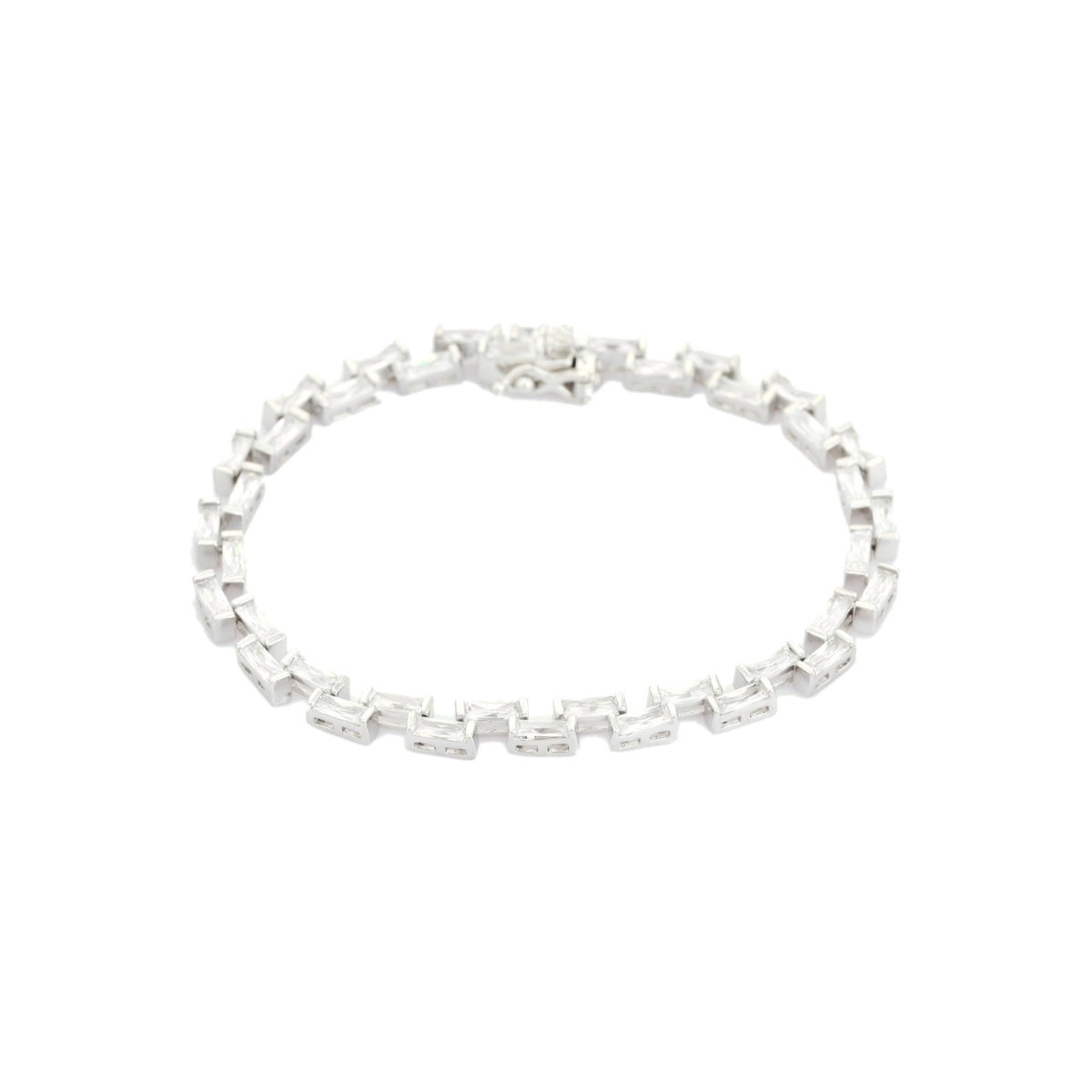 Zigzag Pattern Tennis Bracelet for Women with Baguette CZ Diamonds