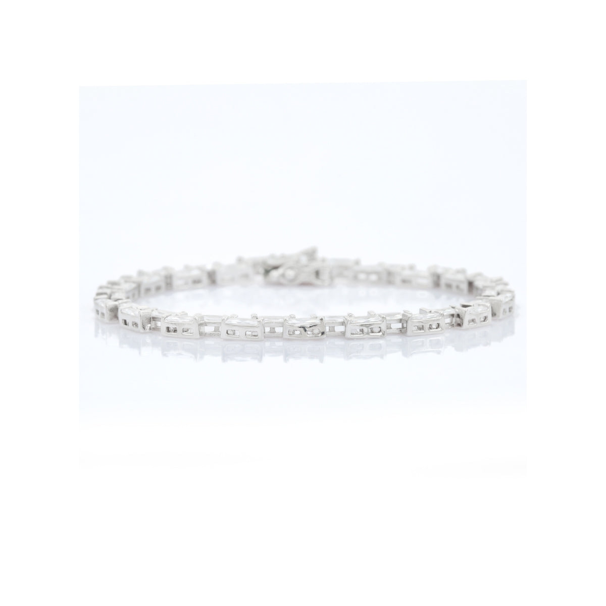Zigzag Pattern Tennis Bracelet for Women with Baguette CZ Diamonds