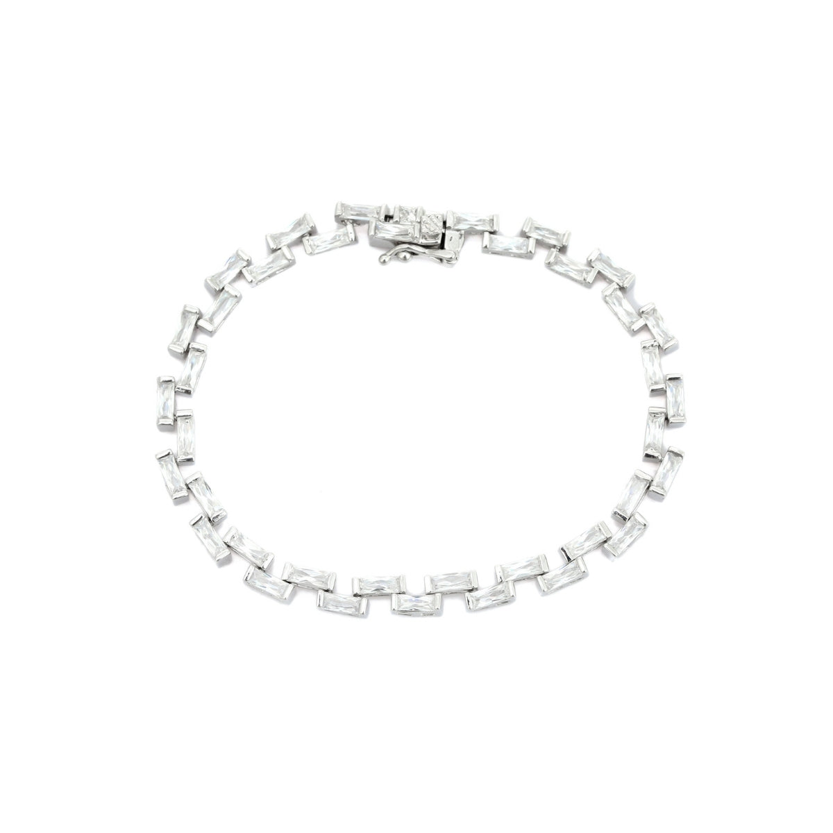 Zigzag Pattern Tennis Bracelet for Women with Baguette CZ Diamonds