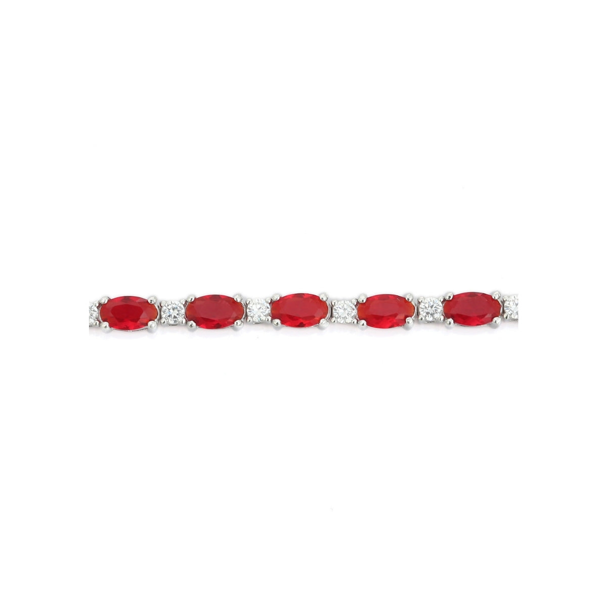 Elegant Oval Cut CZ Diamond Tennis Bracelets for Women- Available in White Gold - Green and Red Color Options