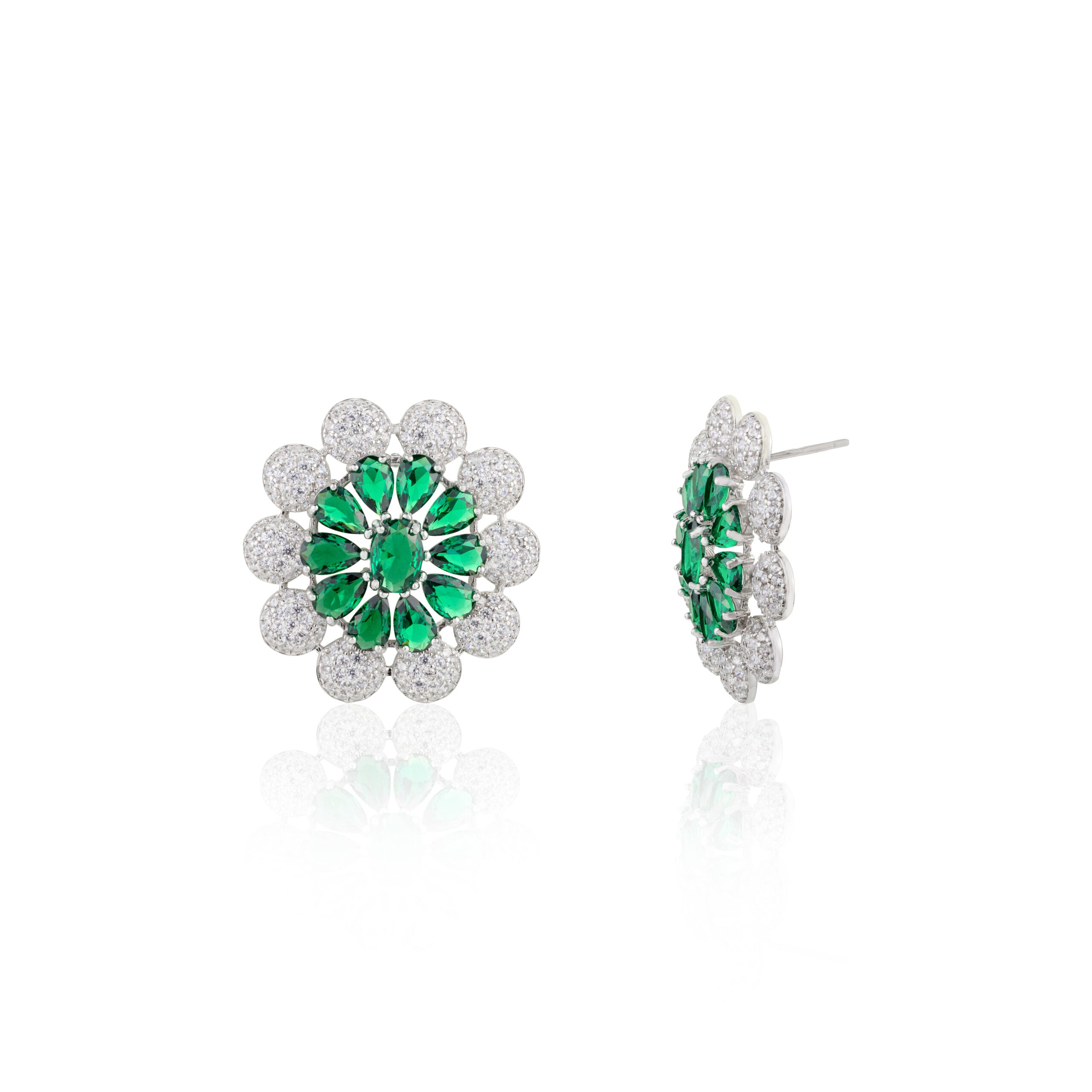 CZ Emerald Statement Studs