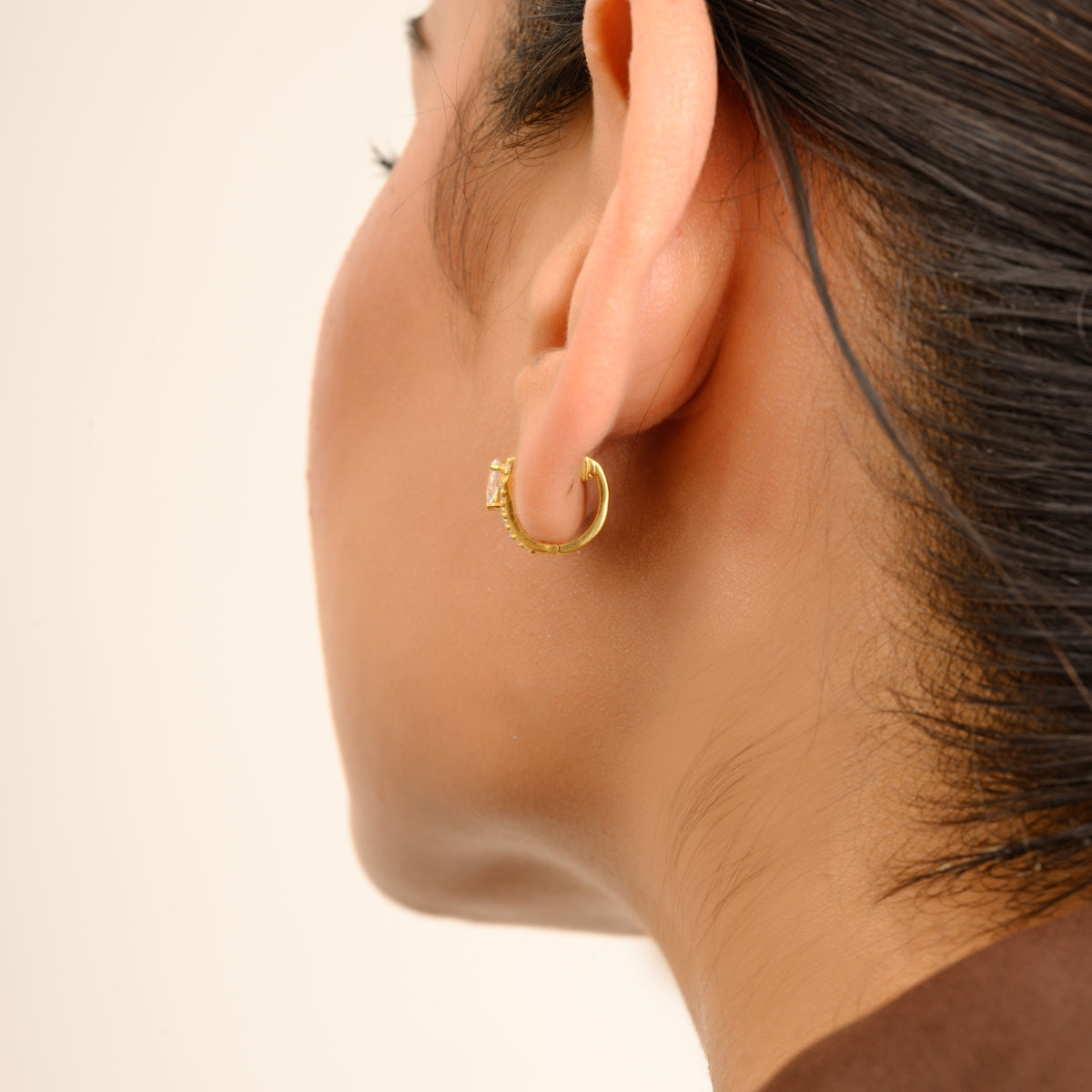 Pear Cut Diamond Hoop Earrings