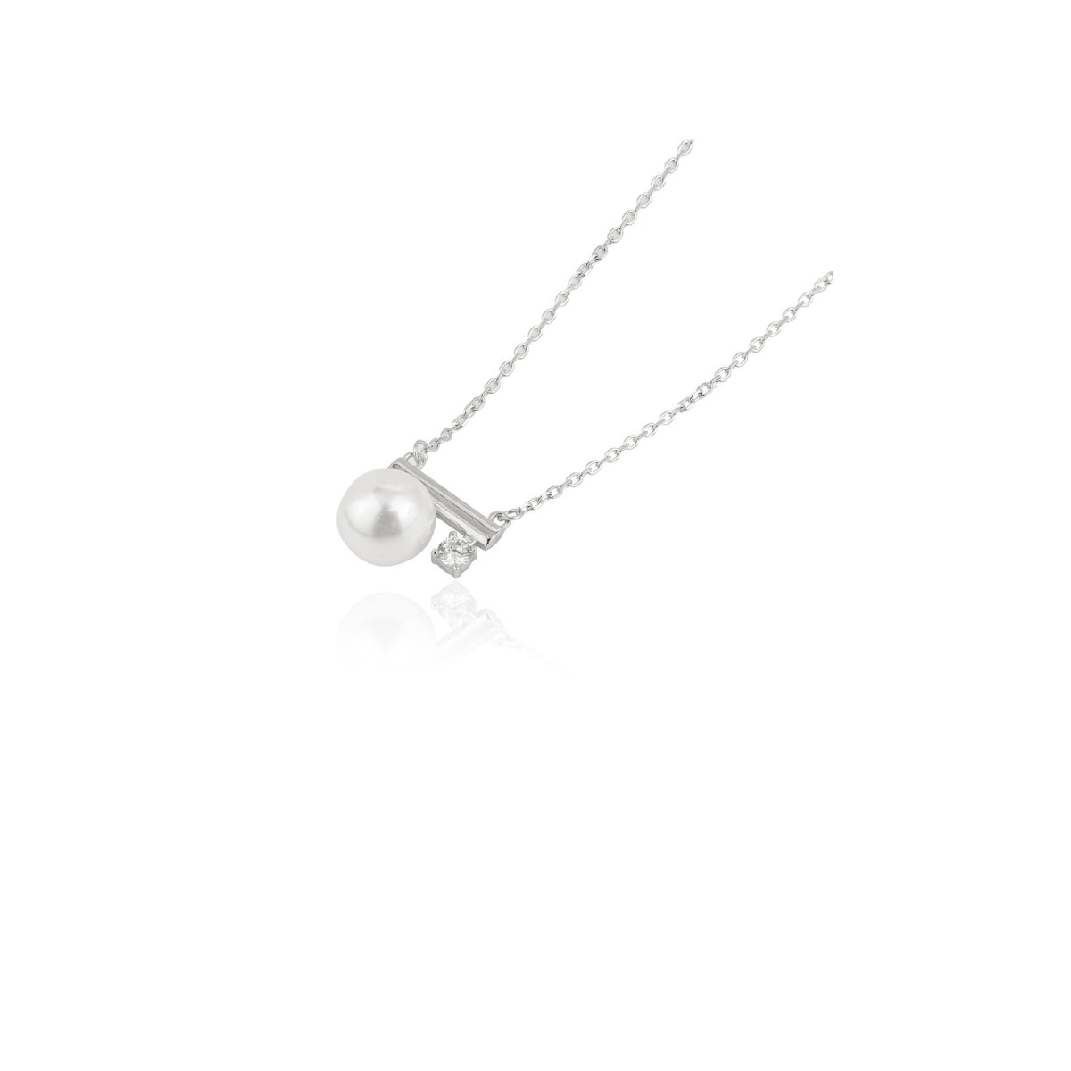 Pearl Balance Bar Pendant Necklace