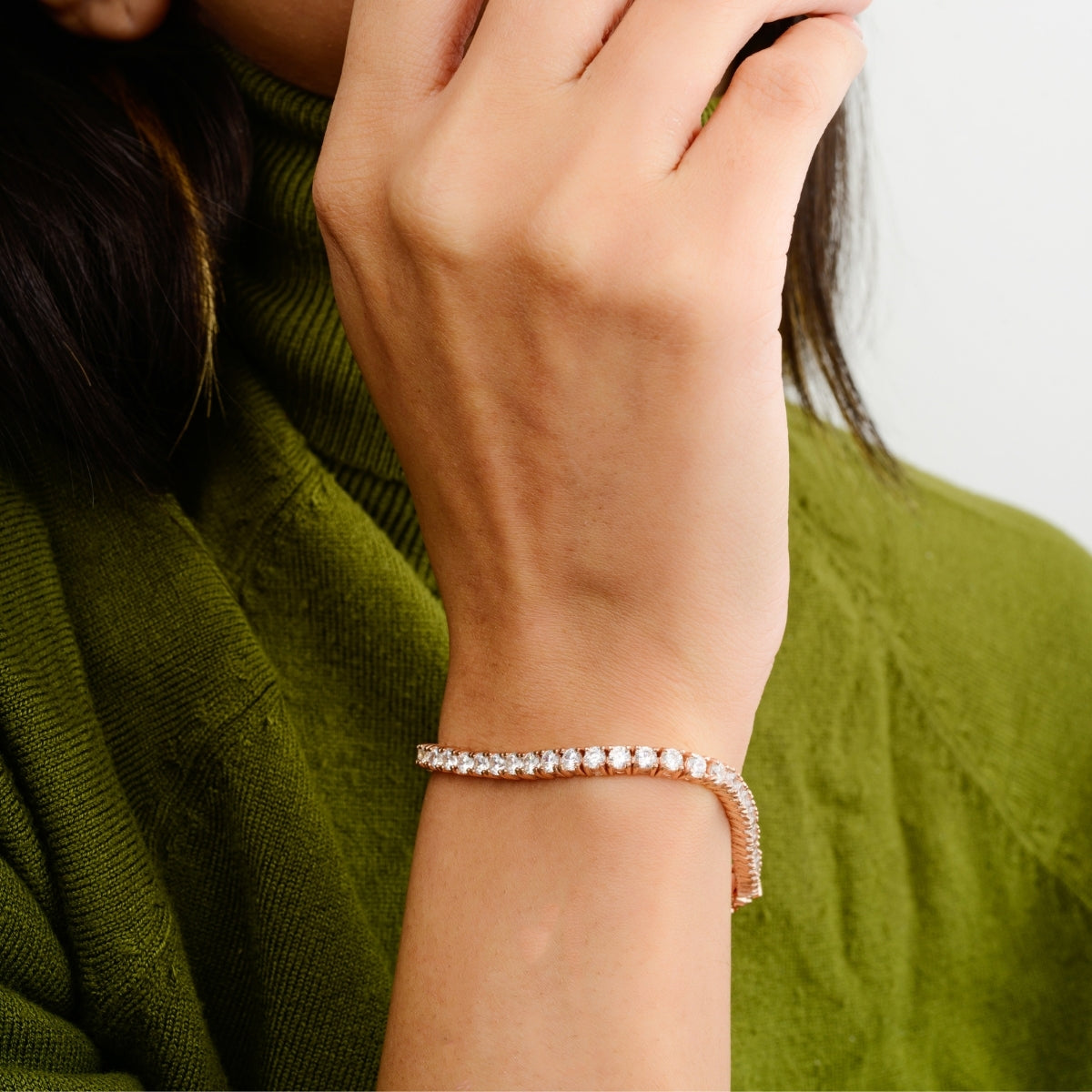 Rose Gold Tennis Bracelet for Women