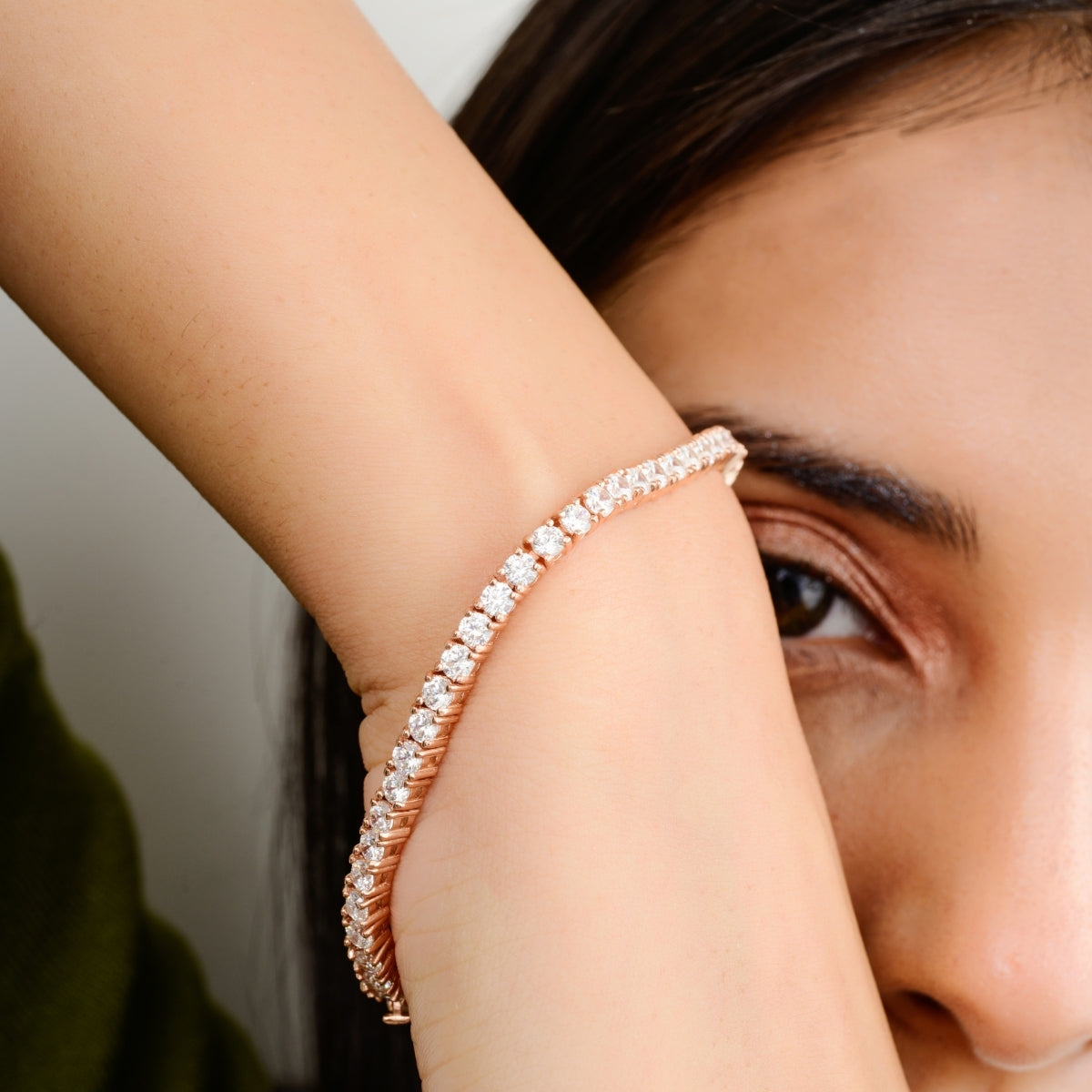 Rose Gold Tennis Bracelet for Women