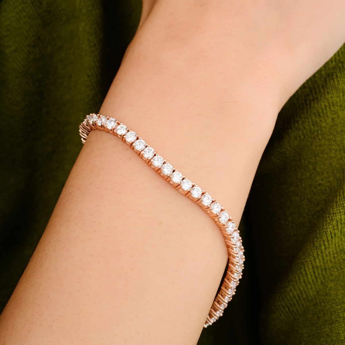 Rose Gold Tennis Bracelet for Women